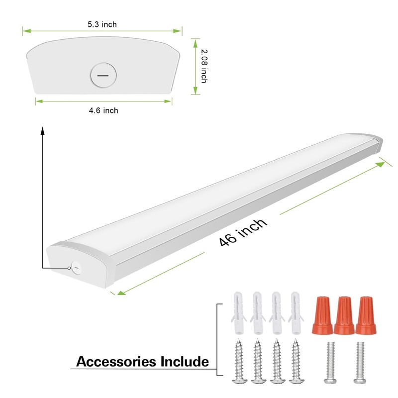 4FT LED Flush Mount Wraparound Light, with 3 Wattages/3 Lumens/3