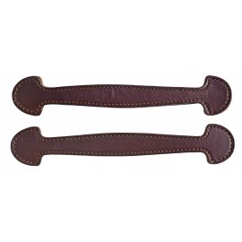 Set of 2 Havana Double & Stitched Leather Steamer Trunk Handles #102HAV