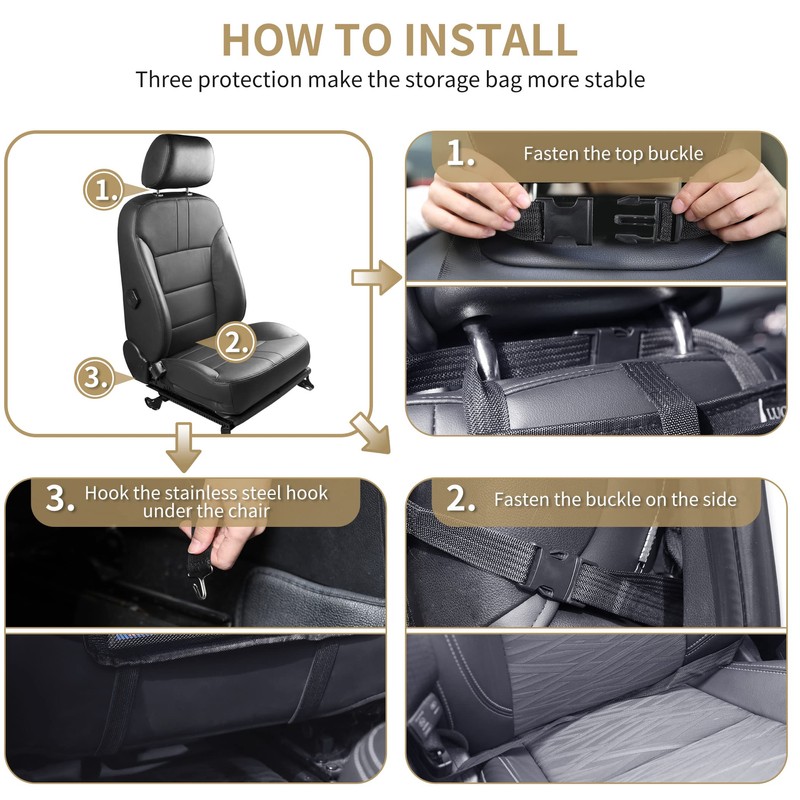 LUCMO Car Backseat Organizer with Touch Screen Tablet Holder,9 Storage