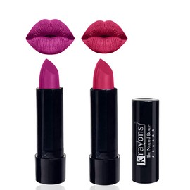 Krayons Cute Pop Matte Lipstick, Waterproof, Longlasting, French Rose, Angel Pink, 3.5gm Each (Pack of 2)