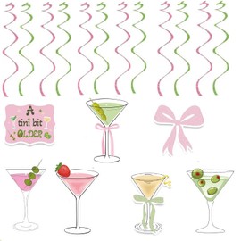 Liyquint Elegant Martini-Themed Ceiling Hanging Swirl Decorations for A Tiny Bit Older Birthday Party, Bachelorette, Bridal Shower, or Girls Night Out – Perfect Party Supplies for Martini Bar Decorations. (21)