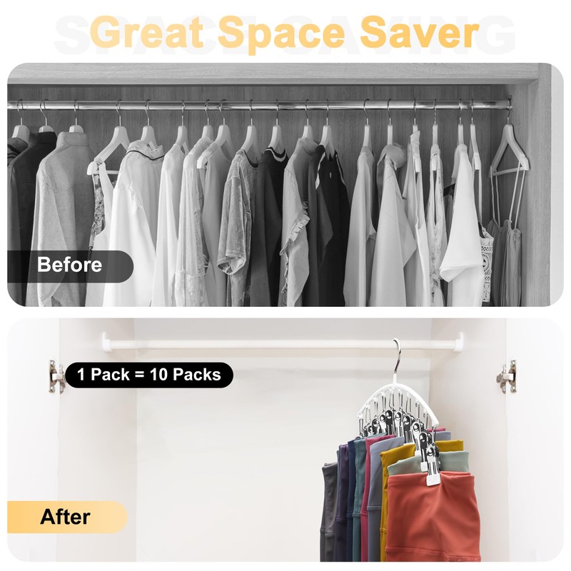 Legging Organizer for Closet, Metal Yoga Pants Hanger w/Rubber Coated