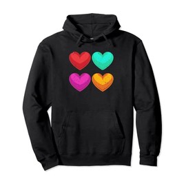 Heart Shape Love Elegant Colorful Heart Pullover Hoodie
