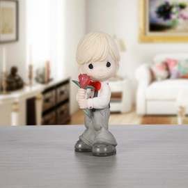 Precious Moments I’ll Always Pick You Boy Figurine | Bisque Porcelain Figurine | Gift for Valentine's Day | Gift for Mom, Wife