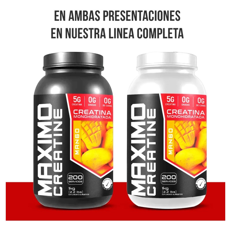 Duo Creatinas Máximo 1kg + Creatina 1kg Con 200 Servicios.