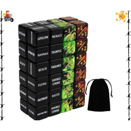 LAMJAM 48 Pieces MTG Dice Counters and Life Counter Dice Bulk Creature Stat Tokens Set