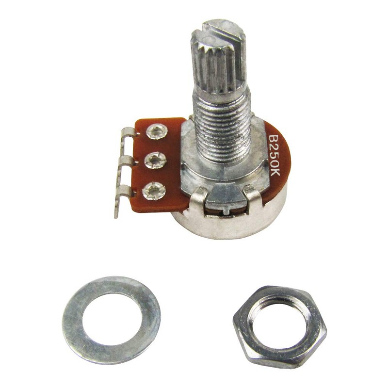 FLEOR 4pcs Small Size Guitar Pots 18mm Split Shaft B250K