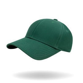 Regular Baseball Cap for Men & Women - Green | Adjustable Plain Hat for Sun Protection, Unisex Classic Sports Cap with Custom Fit Closure, Lightweight Polyester Cap for Outdoor Activities, Workouts