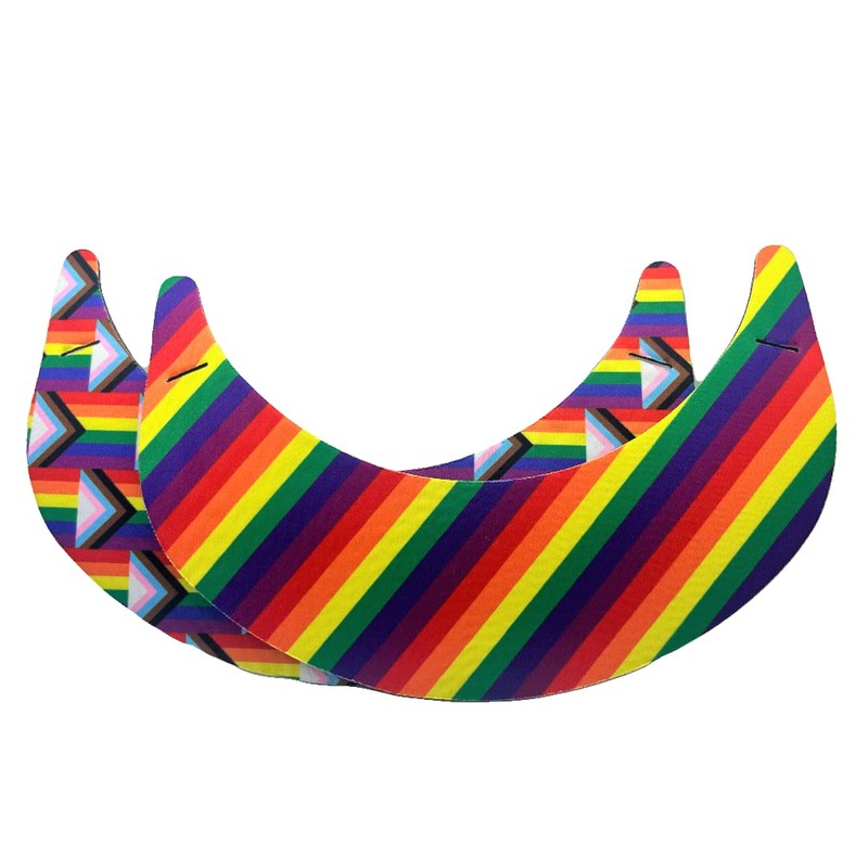 Rainbow Pride Foam Visor Attaches to Sunglasses, Unisex, 2 Visors