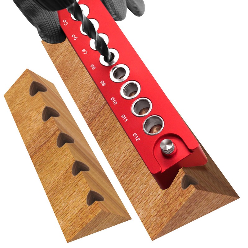 Hole Jig Wood Dowel Punch Locator 10 in 1 45°