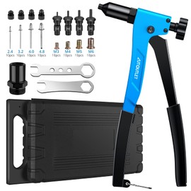 AUTOUTLET 2 in 1 Rivet Nut Gun Kit 10 Inches Rivet Nut Tool Professional Rivet Gun, with 40PCS Rivets (2.4-4.8) & 40PCS Nuts (M3-M6).