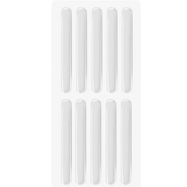 GaesQae Cabinet Door Bumper, Drawer Silicone Crash Pads Bumpers Strip for Drawers Glass Desktop Kitchen Furniture Picture Frames Sound Dampening Transparent Rubber Feet, 2.5inx0.4in 10pcs