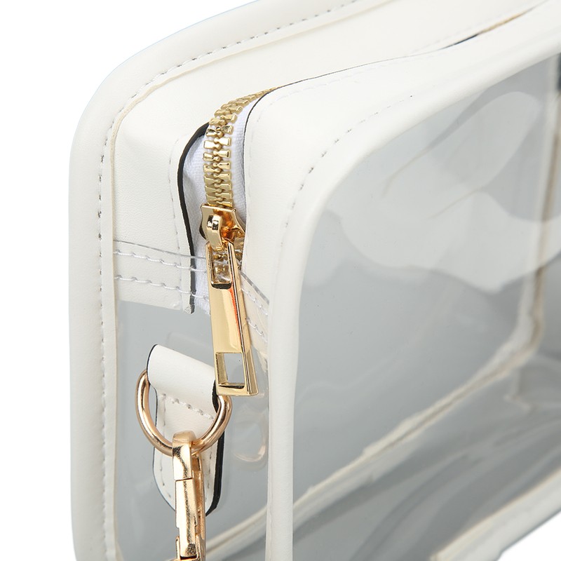 Clear Shoulder Bag PVC Zippered Waterproof Stadium Approved Purse for