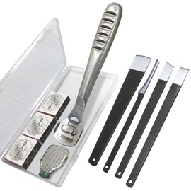 36 Pcs Callus Shaver for Feet Set, (1Stainless Foot File &1 Foot File Heads & 30 Replacement Slices Blades & 4 Pedicure Knife), Professional Callus Remover for Feet Tools for Wet and Dry Feet