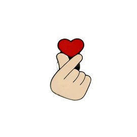 Cute Fashion Hand Heart Gesture Brooch Enamel Sign Language Lapel Pins Finger Heart Mini Pin (2)