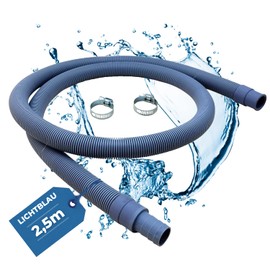 Lichtblau Drain Hose Extension I 2.5 m I Washing Machine Dishwasher I Complete Set Including Hose Clamps I Water Drain Hose Universal Usable Manufacturer Independent