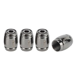 Partuto 1 Set 14x11MM Universal Tire Valve Stem Caps - Car Wheel Valve Cap Anti Crash Valve Stem Cover Tyre Valve Dust Cap Tire Valve Cap - Aluminium Alloy Zinc Alloy Titanium Tone Barrel