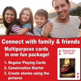 THINK2MASTER Family Conversations & Story Starter Playing Cards - Fantasy Edition 54 Cards with Fun Family Friendly Questions & Images. Play Games, Start Conversation & Tell Stories - Family Game