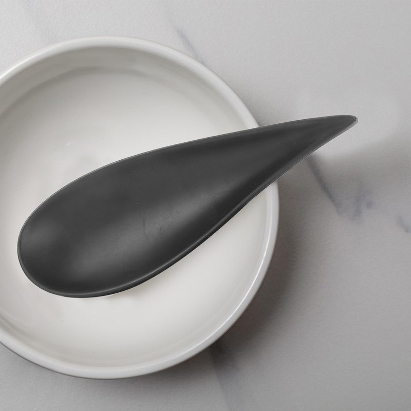 6pcs Japanese Style Tear Drop Appetizer Spoons, Reusable Melamine Tea