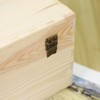 JJSQ Large Wooden Storage Box with Hinged Lid Rectangle Unfinished