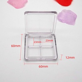 Lurrose 2PCS Empty Eyeshadow Palette Refillable 4 Grids Plastic Eye Make Up Container Palette