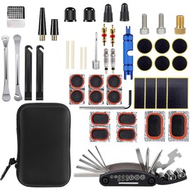 Beenlen Bike Repair Kit, Home Bike Portable Patches Fixes Tool with Bicycle Repair Bag & Bicycle Tire Pump for Mountain Bike and Road Bike Camping Travel Essentials Tool Bag (Portable Bag)