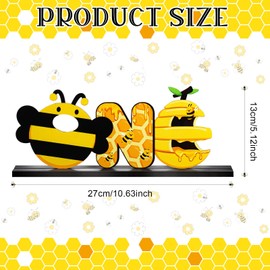 Bee ONE Letter Sign Wooden Table Centerpieces, Summer First Honey Bee Day Photo Prop Table Centerpieces Decorations for Boys Girls Baby Shower Sweet 1st Theme Birthday Party Supplies