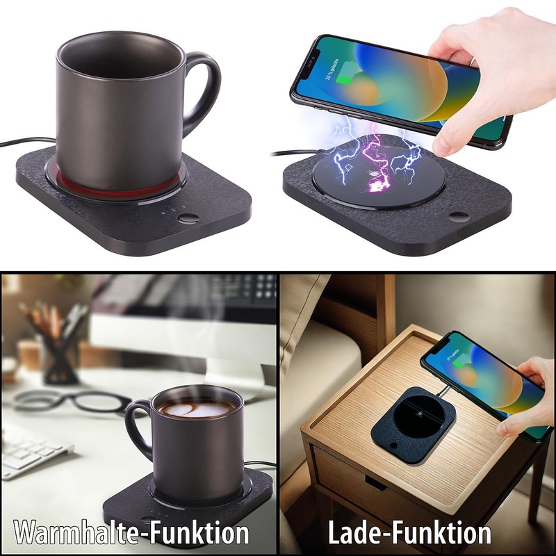PEARL 2 in 1 USB Cup Warmer with Qi Compatible