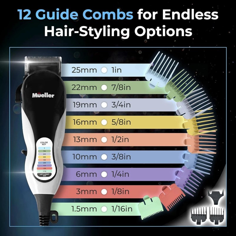 Müller Mueller Ultragroom Hair Clipper and Trimmer, Pro Colored Haircutting