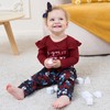 DISAUR Toddler Cute Baby Girl Clothes Long Sleeve Outfits Wine