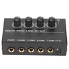 4 Channel Line Mixer Stereo Compact Low Noise Adjustable Volume
