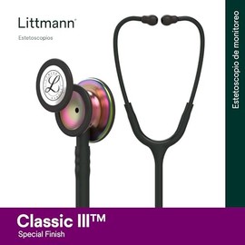 3M Littmann - 5870 Classic III Estetoscopio, Acabado Arcoiriís , Tubo Negro, 27