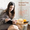 SINWANT Couch Arm Table,Large Bamboo Sofa Clip on Tray Tables