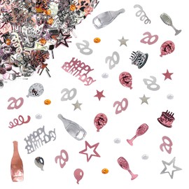 Giftota Confetti, 20th Birthday Decorations, Rose Gold, Party Decorations, for Anniversaries, Birthdays, Parties, Table Decorations