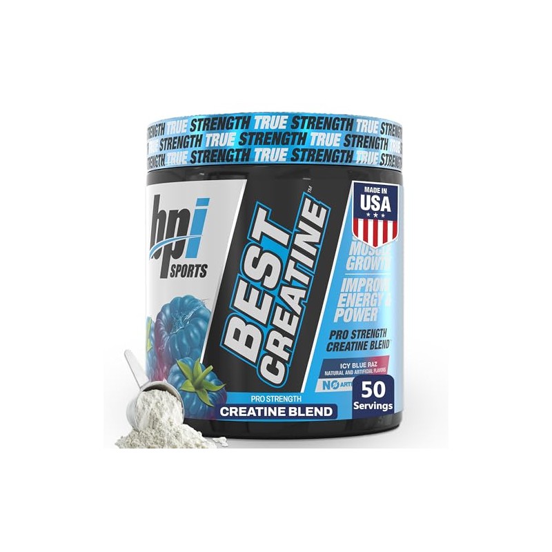 BPI Sports Best Creatine Powder, Icy Blue Raz, 10.58 Ounce