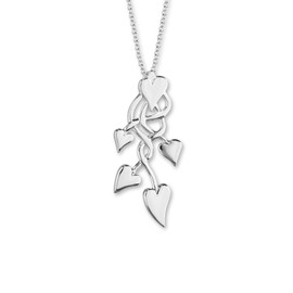 ORTAK 925 Sterling Silver Handmade Pendant Necklace Design Competition Winner Hearts Intricate Designed Pendant High Polished Scottish Fine Jewellery Made In Scotland