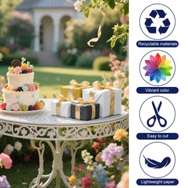 60 Sheets Gold Silver Black Tissue Paper Metallic Wrap Paper Bulk for Gift Bags, PLULON Gift Wrapping 14 x 20 Inch for Packaging Small Gift Bag Box Art Crafts Grad Birthday Wedding Party Favor Decor