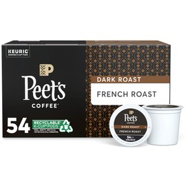 Peet's Coffee, Dark Roast K-Cup Pods for Keurig Brewers - French Roast 54 Count (1 Box of 54 K-Cup Pods) Packaging May Vary