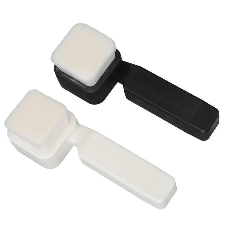 2Pcs Facial Cleansing Brush Effective Soft Black White Square Face