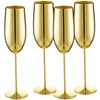 Yinder Champagne Flutes Bulk 8.5 oz Wine Glasses Stainless Steel