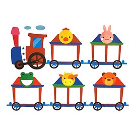 Kids Learning Train Artwork Room Decor Wall Sticker Decal15"W X 23"H (1 Piece) (W-0018)