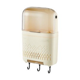 Wall Mounted Chopstick Holder with Hooks Self Adhesive Wall Mounted Chopstick Storage Box Kitchen Utensil Drainer with Lid