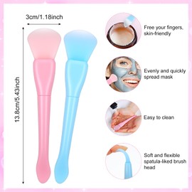 4 Pcs Silicone Face Mask Brush Applicators, Ymapinc Soft Mask Spatula Makeup Spatula Facial Brush Masks Applicator Tool for Mud, Clay,Lotion
