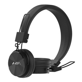 Aitalk Kids Wireless Bluetooth Headphones,Safe for Kids with Volume Limited 75dB,85dB,94dB,Wired and Wireless On Ear Headphones with MIC,Foldable Headband for Children,Boys,Girls,School,Travel (Black)