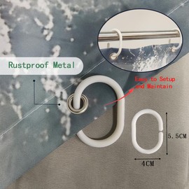 JINGYOU Shower Curtain, 180 x 200 cm, Shower Curtain Textile Washable, Shower Curtain with Weight, Quick Drying, Bath Curtain, Shower Curtain for Bathtub and Bathroom, Shark Pattern (180 x 200 cm)