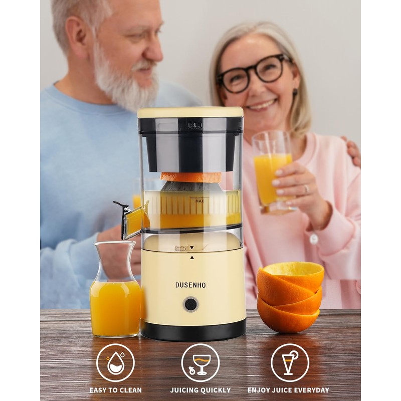 DUSENHO Electric Citrus Juicer - Rechargeable USB Juicer Machines for