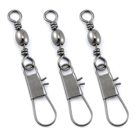 Alwonder 100 Pcs Fishing Snap Swivel Terminal Tackle Quick Change Interlock Rolling Swivels Fishing Snap to Line Lure Connectors High Strength Fishing Tackle Accessories 12kg Size 12