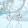 13/16/18/50/80th Birthday Earrings, Rose Flower Heart Earrings Silver 925 Hanging