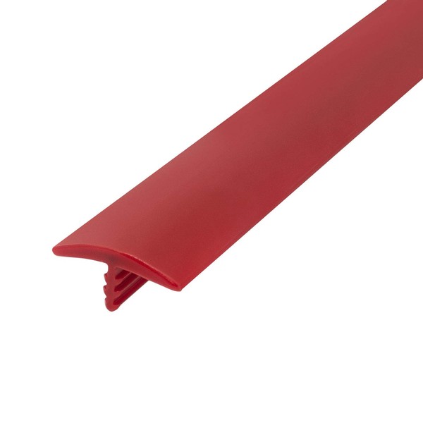 Outwater Plastic T-molding 1/2 Inch Fire Engine Red Flexible Polyethylene Center Barb Tee Moulding 25 Foot Coil