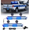 Xprite 2×16 inch White Blue Emergency Strobe Dash Lights, Interior